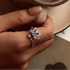 Crystal Lotus Flower Ring
