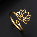 Women's Lotus Flower Ring gold