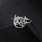 Zen Lotus Flower Women's Silver Ring
