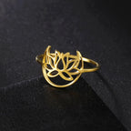 Zen Lotus Flower Women's Gold Ring