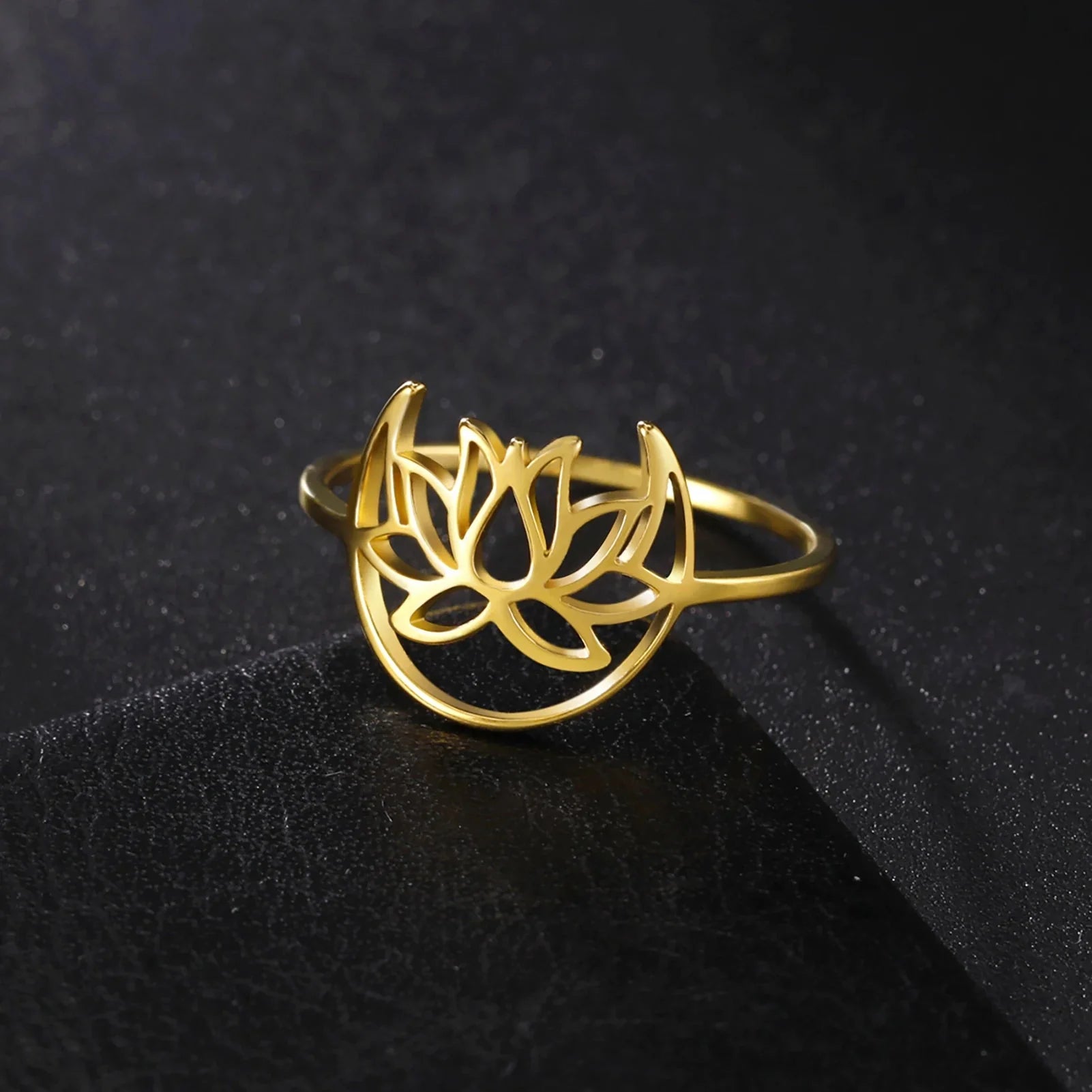 Zen Lotus Flower Women's Gold Ring