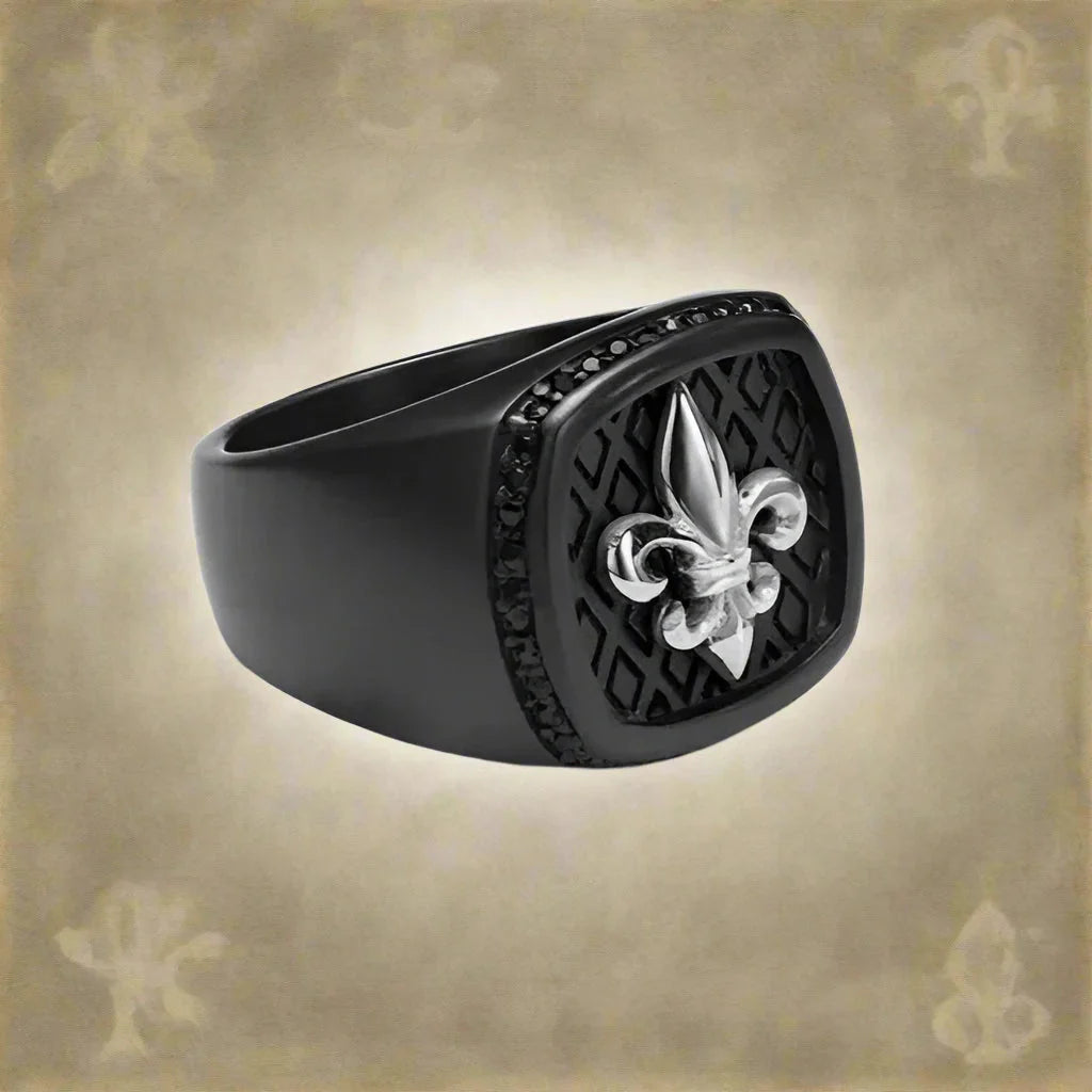 Silver Fleur-de-Lis Signet Ring