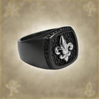 Silver Fleur-de-Lis Signet Ring