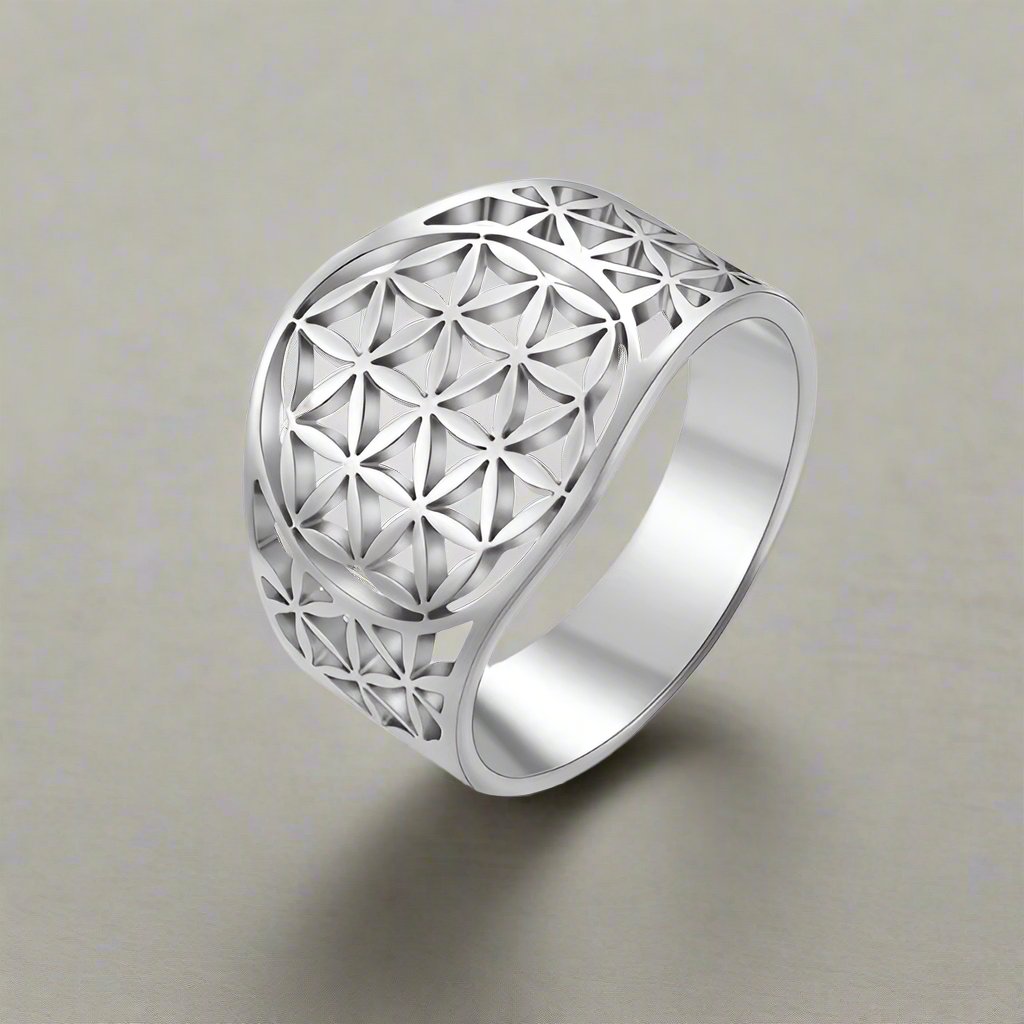 Flower of Life Ring Women's Ring Silver 