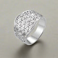 Flower of Life Ring Women's Ring Silver 