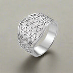 Flower of Life Ring Women's Ring Silver 