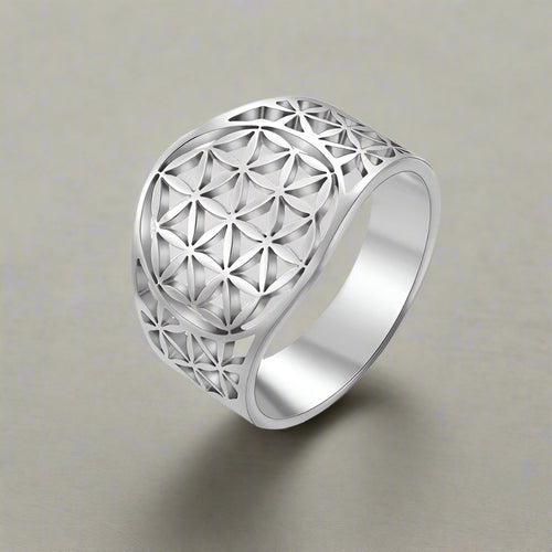 Flower of Life Ring Women's Ring Silver 