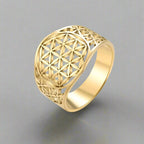 Flower of Life Ring Women's Ring Gold