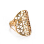 Flower of Life Ring Dawapara Mandala Gold