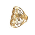 Flower of Life Ring Dawapara Mandala Gold