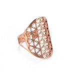 Flower of Life Ring Dawapara Mandala Rose Gold