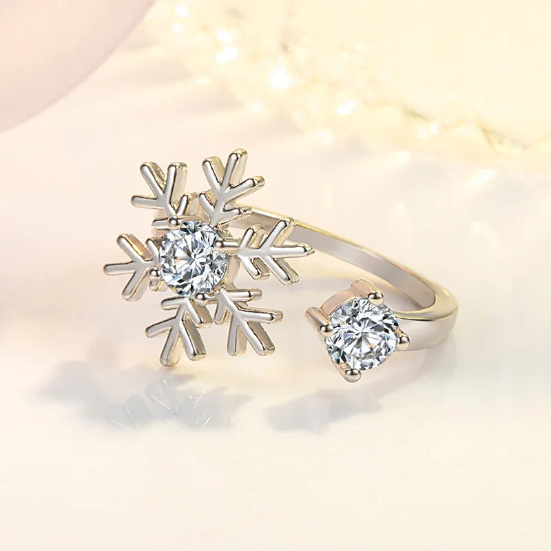 Women's Silver Snowflake Ring
