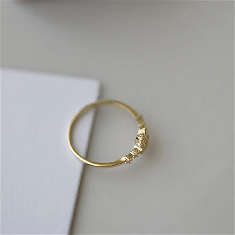 Women's Snowflake Ring Winter Gold