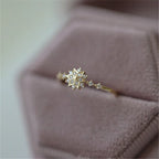 Women's Snowflake Ring Winter Gold