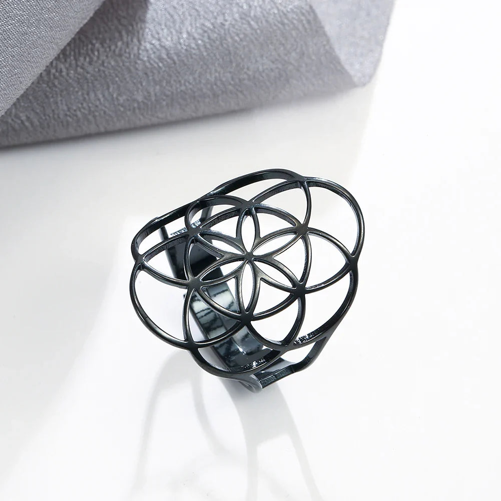 Life Seed Ring Women Black Ring