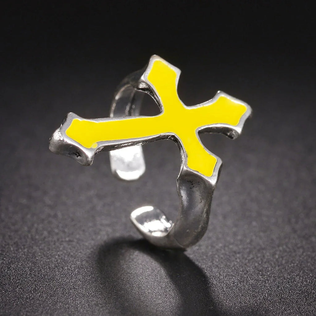 Men’s Signet Ring Christian Cross yellow