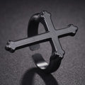 Men’s Signet Ring Christian Cross black
