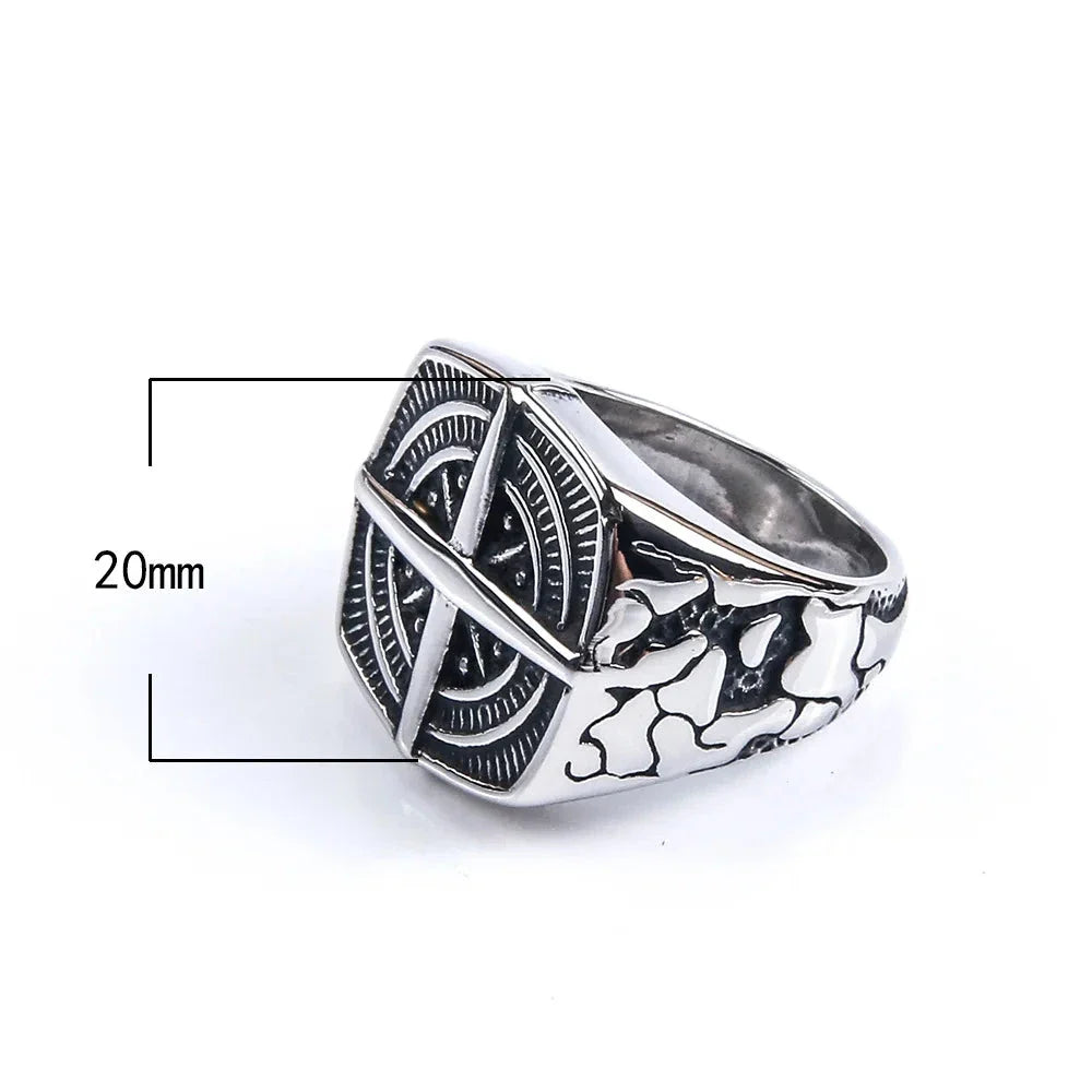 Men's Compass Nautical Rose Ring