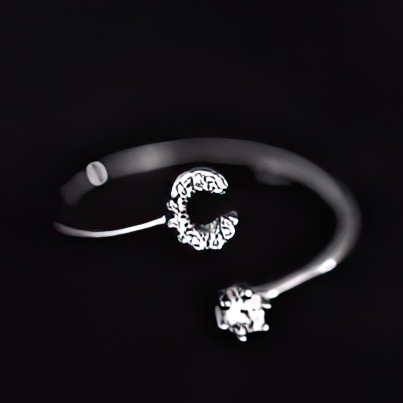 Initial ring for women - letter
