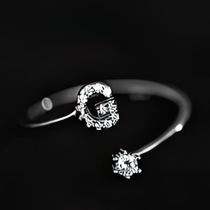 Initial ring for women - letter
