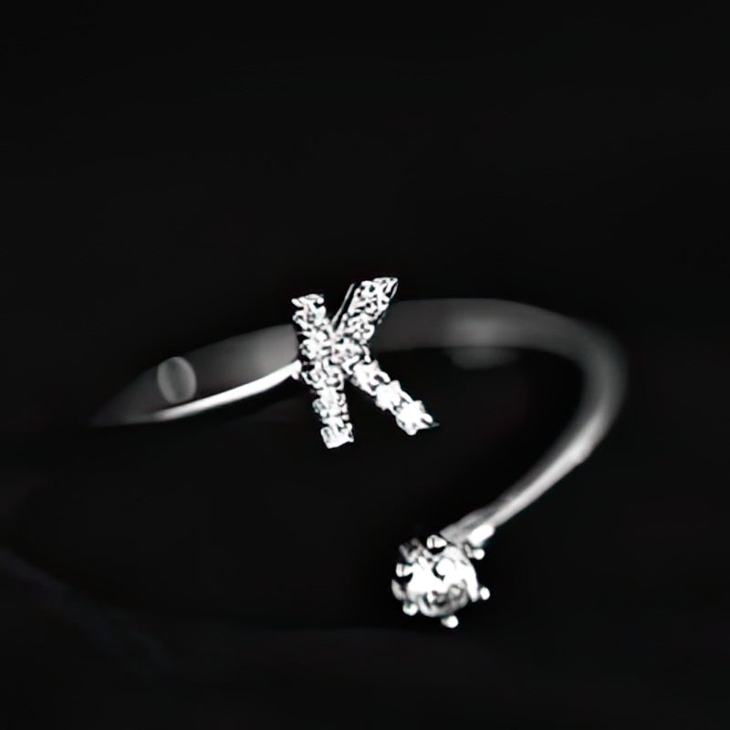 Initial ring for women - letter