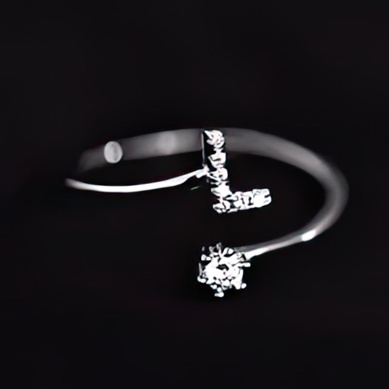 Initial ring for women - letter