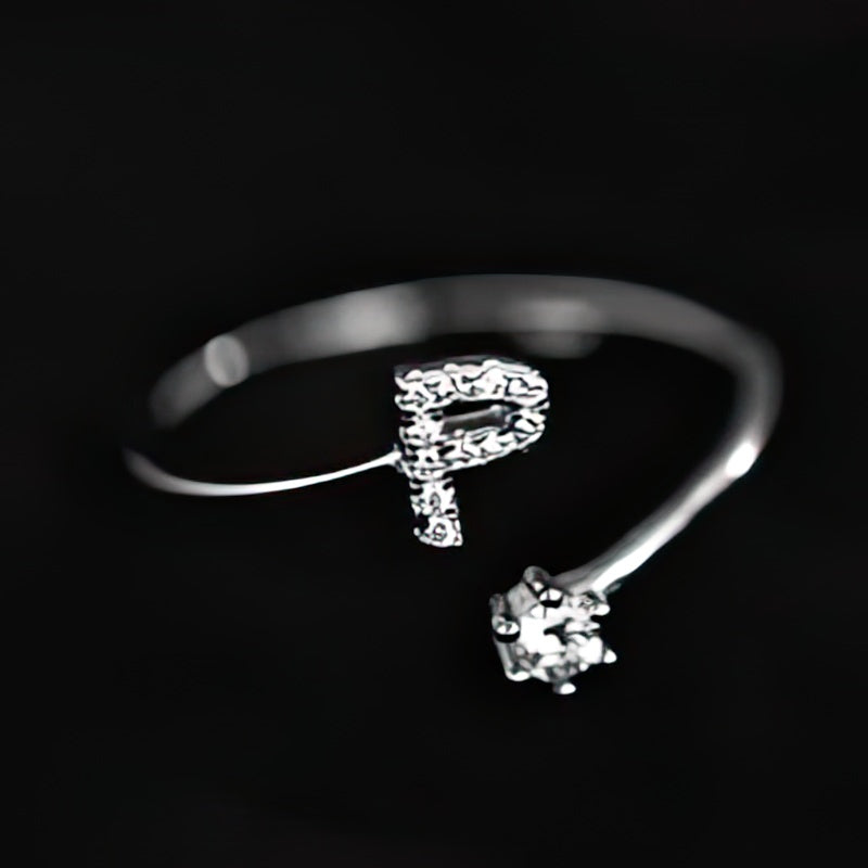 Initial ring for women - letter