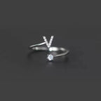 Women's initial ring v
