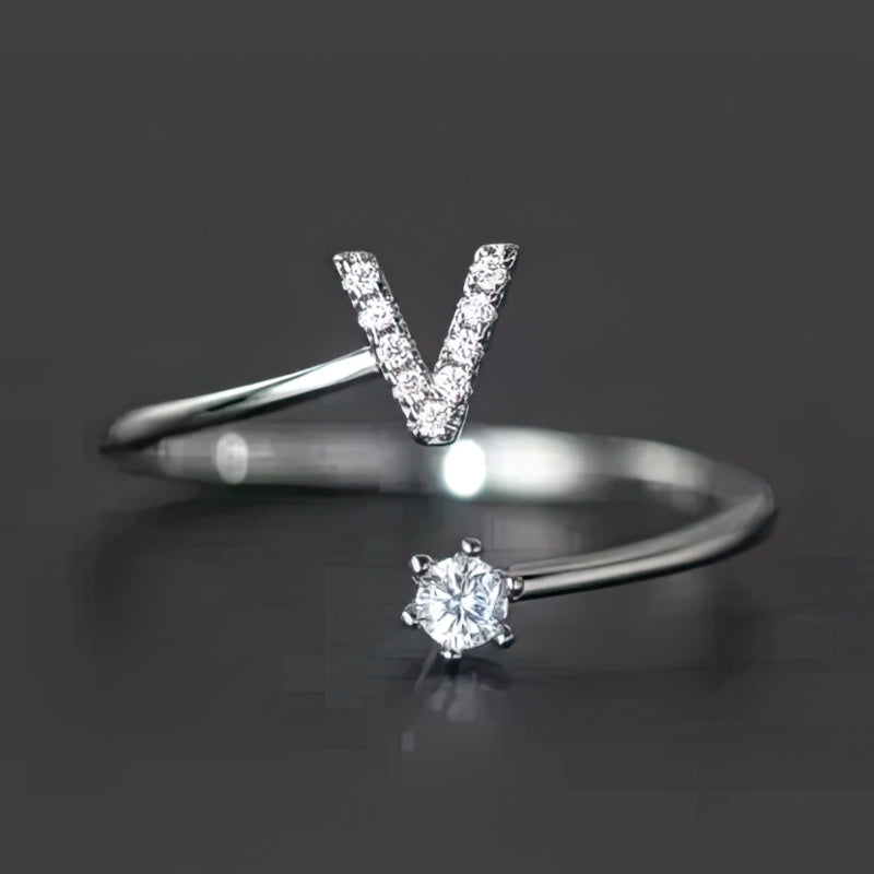 Initial ring for women - letter