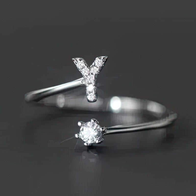 Initial ring for women - letter