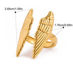Wide angel wings ring