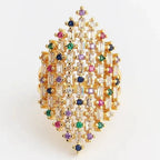 Wide rainbow women’s multicolor ring