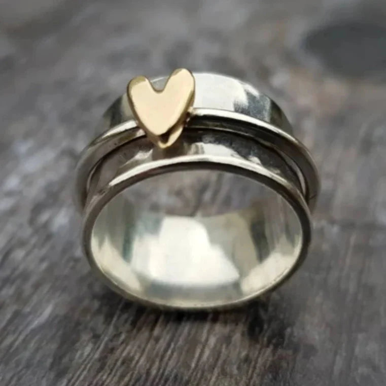Large Gold Heart Ring