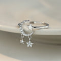 Women's Moon and Star Ring Celestial Band