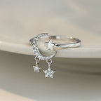 Women's Moon and Star Ring Celestial Band