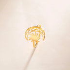 Gold Moon and Sun Ring