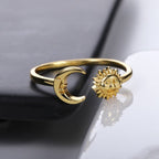Moon Sun Stars Ring for Women gold