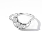 Moon Stars Ring for Women silver
