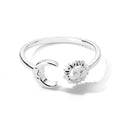 Moon Sun Stars Ring for Women silver