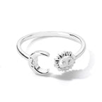 Moon Sun Stars Ring for Women silver