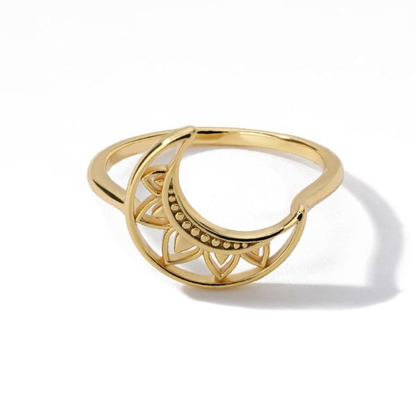 Moon Stars Ring for Women gold