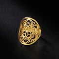 Mandala Ring for Women Flower Ring gold