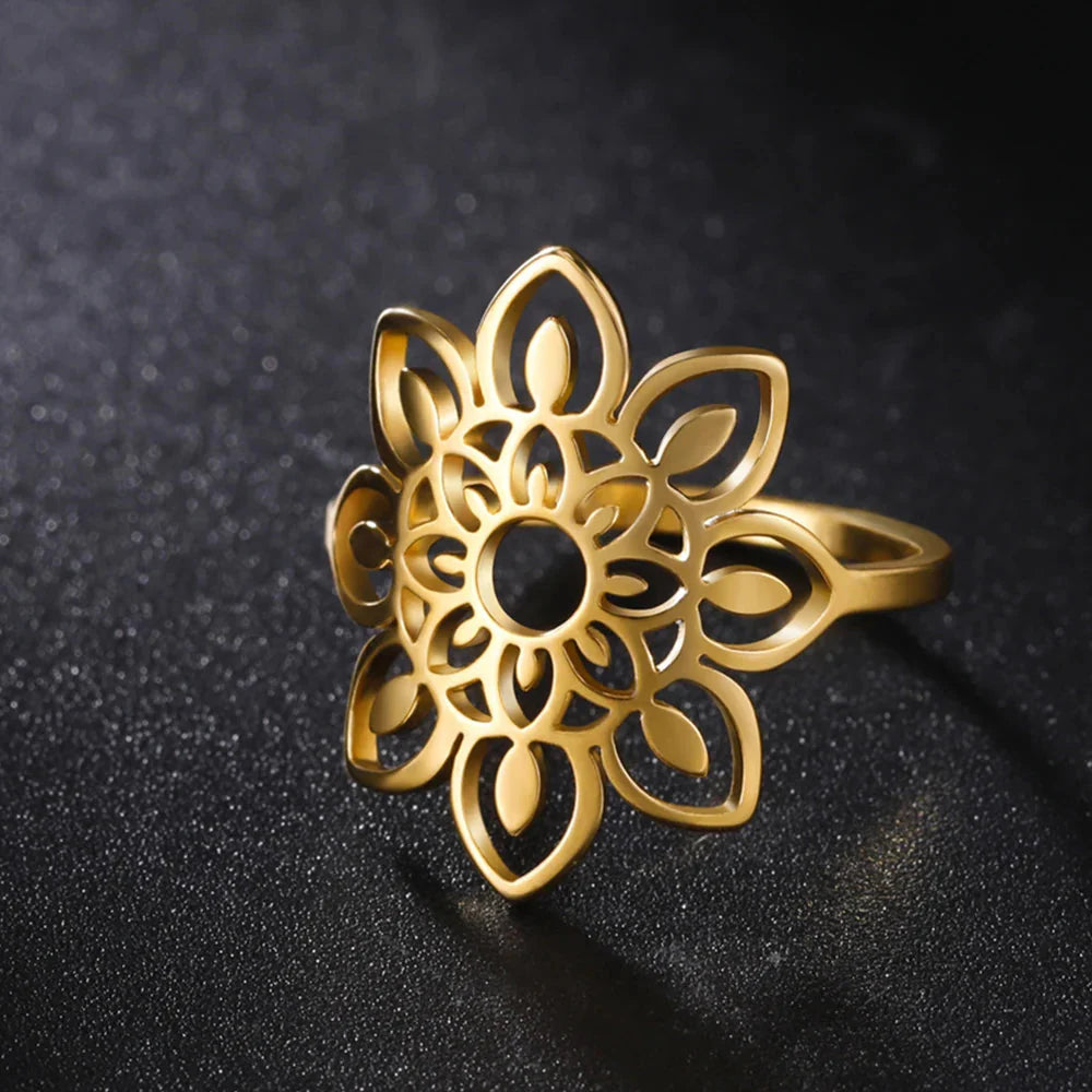 Mandala Women's Signet Ring gold