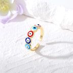 Blue Turkish Evil Eye Ring multicolor