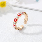 Blue Turkish Evil Eye Ring Bohemian Style red