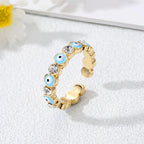 Blue Turkish Evil Eye Ring Bohemian Style turquoise