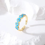 Blue Turkish Evil Eye Ring Turquoise