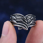 Aged feather motif ring