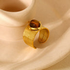 Women's Tiger's Eye Gold Ring