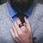 Men's Tiger's Eye Ring Square Stone